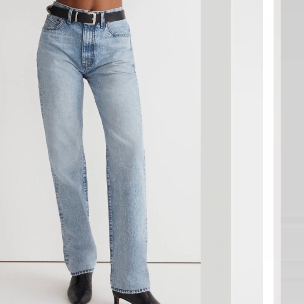 Madewell The Tall '90s Straight Leg Denim Jeans Mercer Wash Rigid 29 Tall